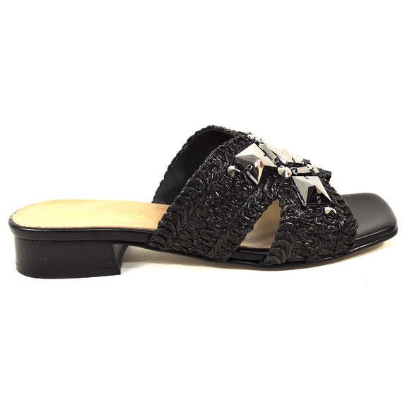 VERNISSAGE 🇮🇹 WOMEN'S BLACK FASHION COMFORT MULES - Picture 4 of 8